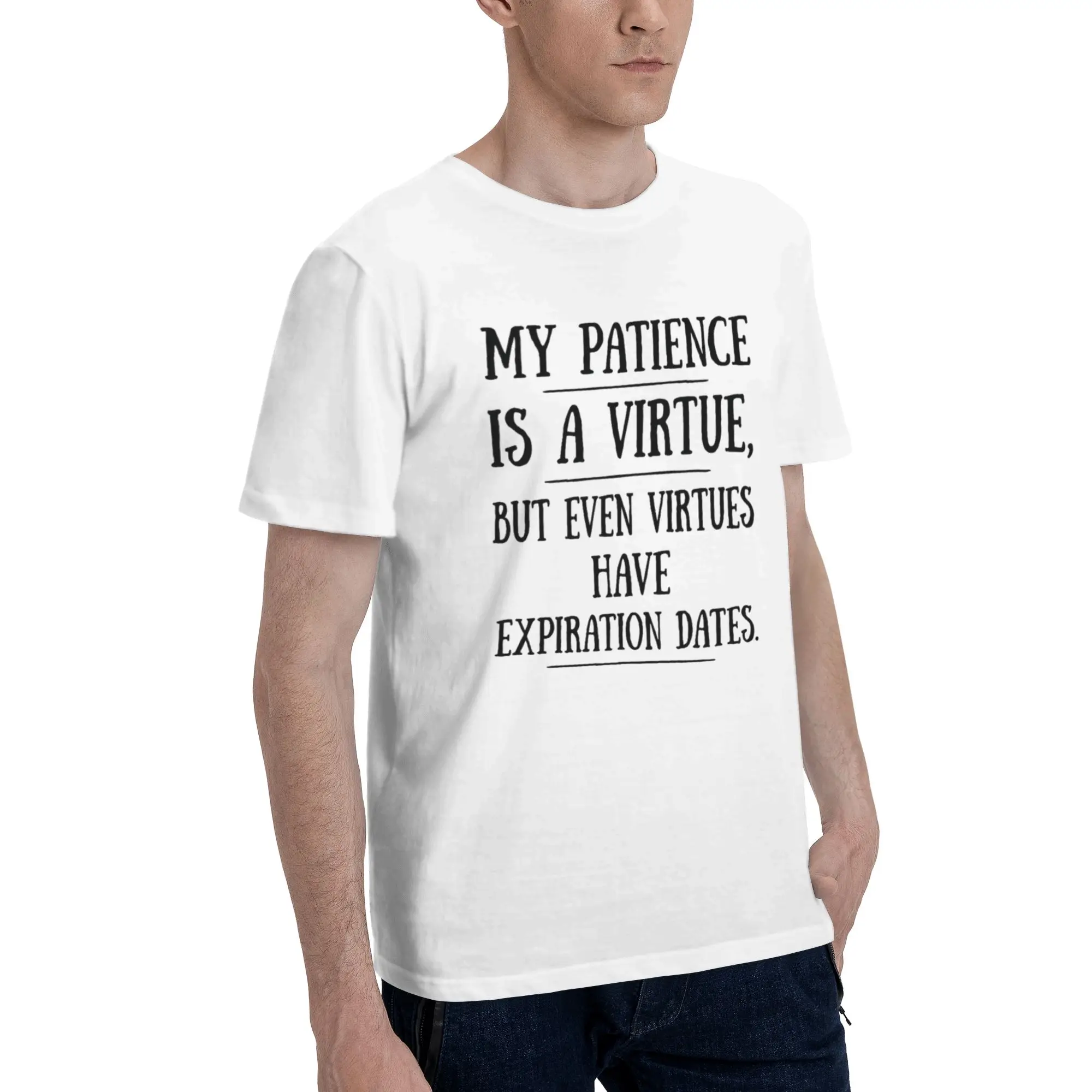 A Virtue But Even Virtues Have Expiration Dates Men's T Shirt  Hipster Tees Short Sleeve Crew Neck Cotton Adult Clothes