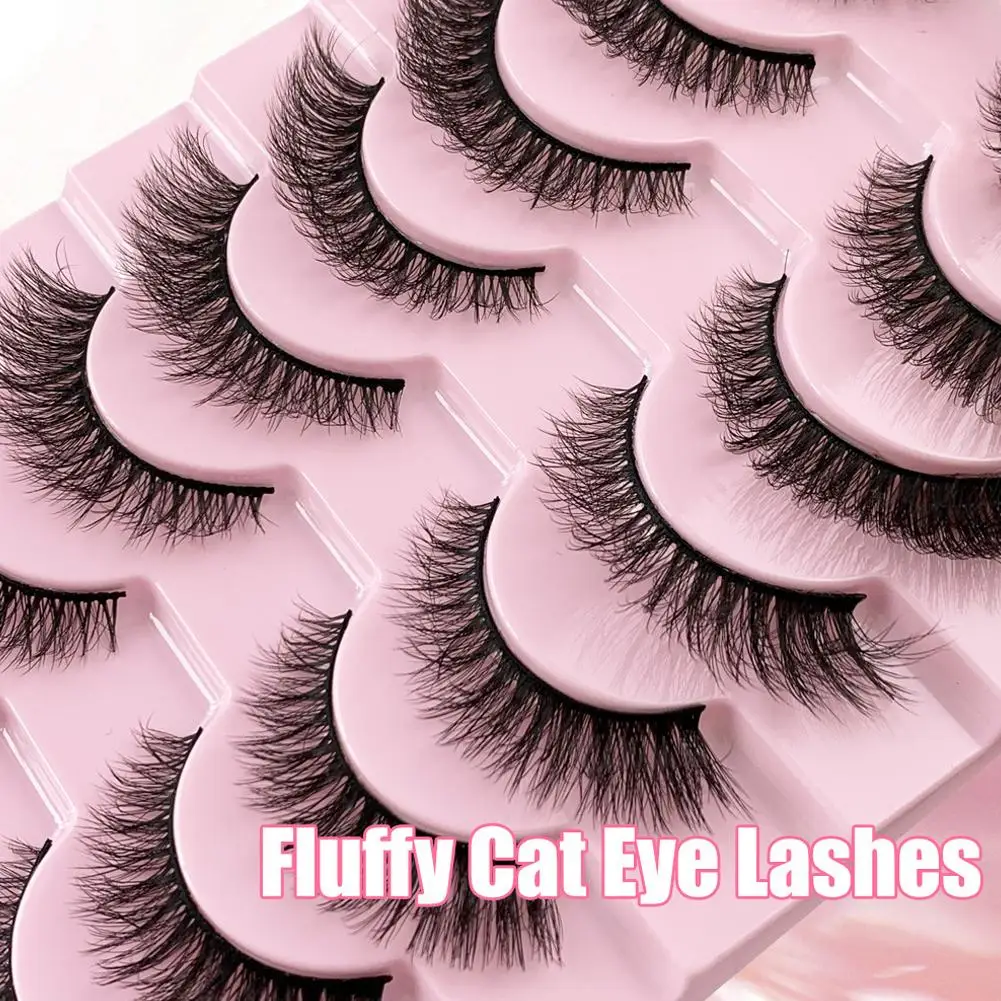 Neue 10 Paar 3D Faux Nerz Falsche Wimpern Natürliche Unordentliche Wimpern Kreuzmuster Wispy Flauschige Wimpern Verlängerung Make-Up Gefälschte Wimpern