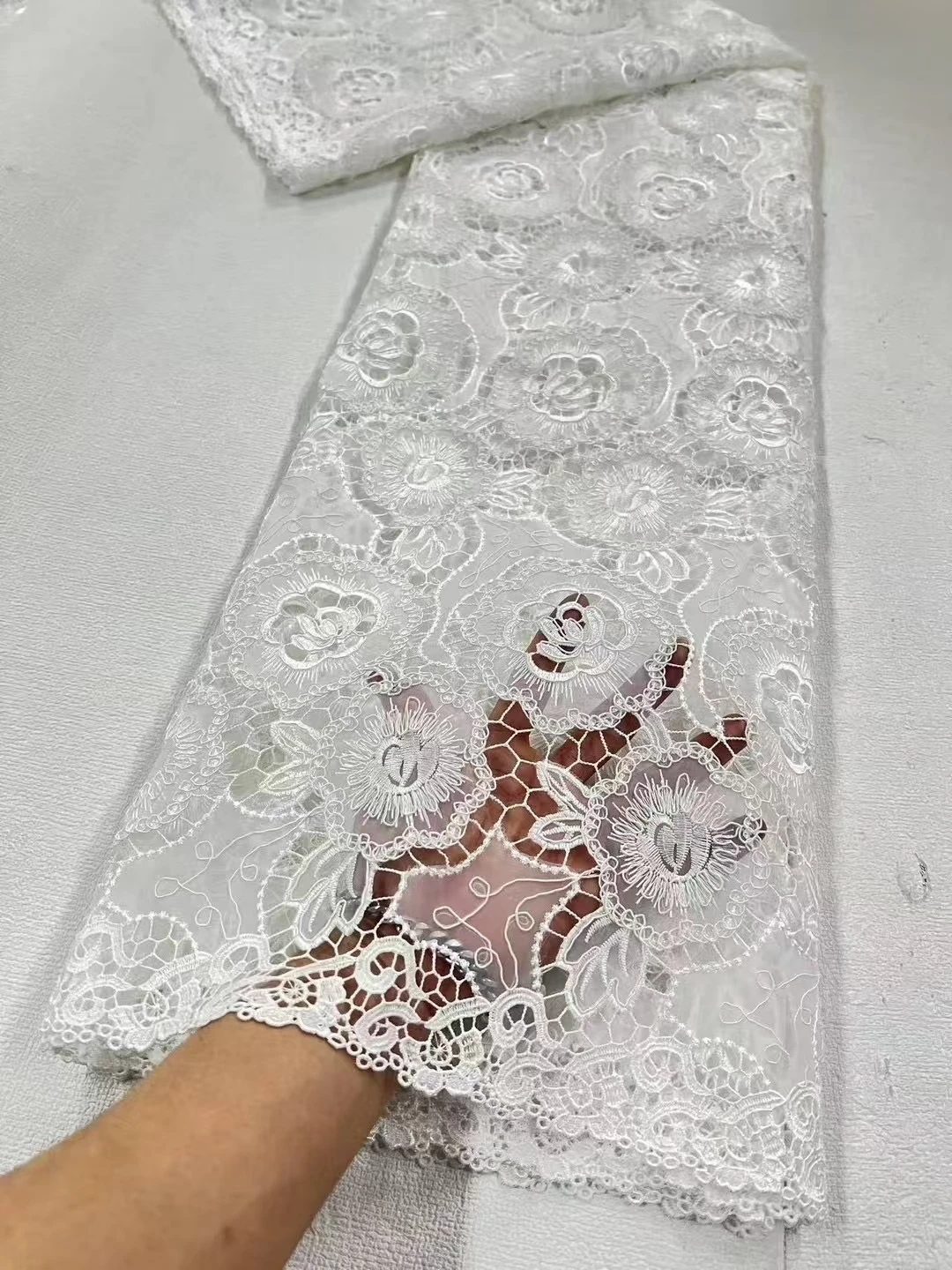 قماش دانتيل مطرز نيجيري، أفريقي، أحدث، كتان، فستان زفاف، تول، أقمشة قطنية بالمتر، جودة عالية، 2025,5 ياردة