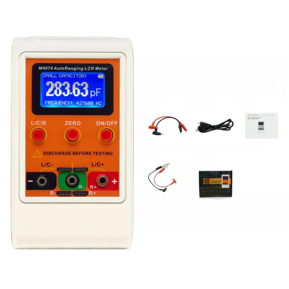 Automatic Range Tester M4070 LCR Meter For Quality Inspection 128 64 Dot For Matrix Display Internal Reference Capacitor
