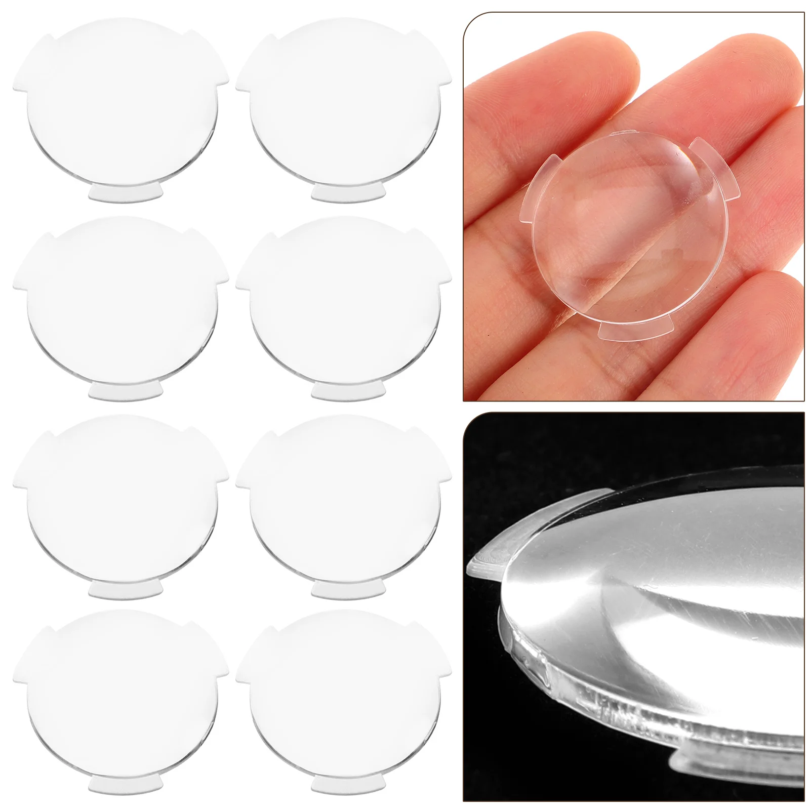 

20 Pcs Convex Lens Biconvex Lenses for Vr Eyeglasses Microscopic Crafting Plastic Light Blocking