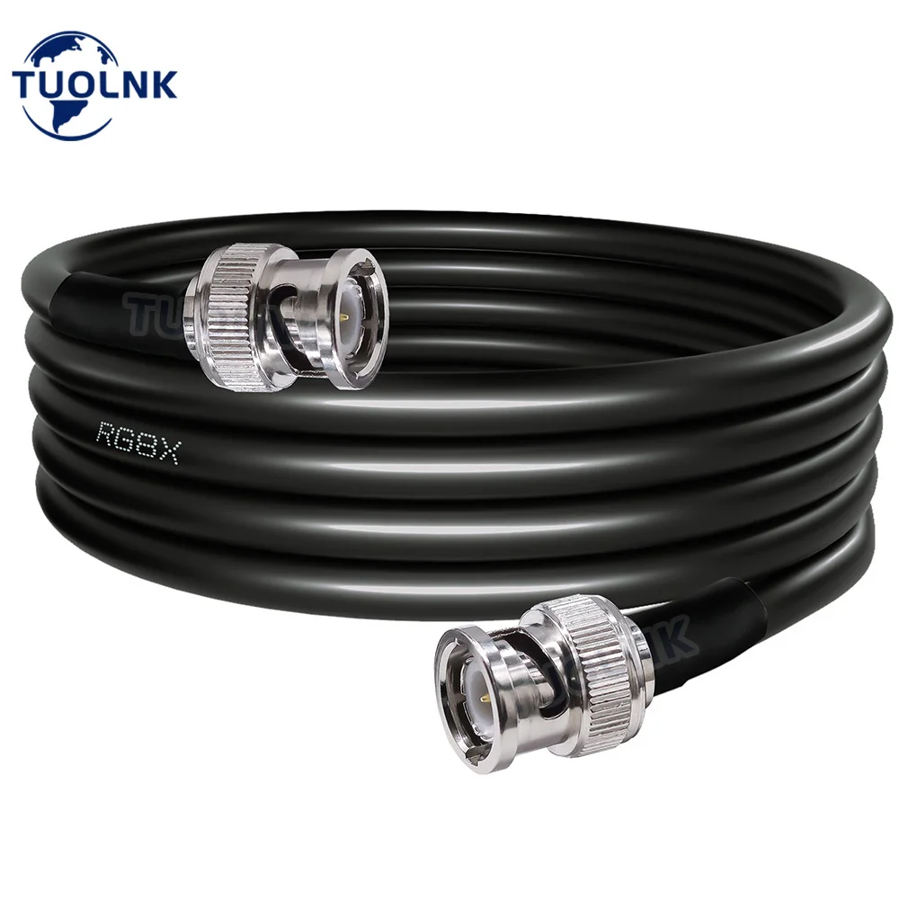 BNC Male to Male Coaxial Cable 50ohm RG8X Coax Cable Ultra Low Loss BNC to UHF Jumper Cable for Antenna RF Radio Modem Analyzer