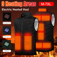 9 Areas Heated Vest Men Jacket Heated Winter Womens Electric Usb Heater mountain Jacket Man Thermal Vest Body Warmer Coat M-7XL