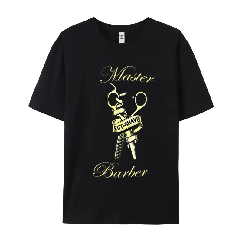 BARBER SHOP Shirt Master Barber T-Shirt Funny Short Sleeve Hip Hop Crew Neck All Cotton Tees Normal T-shirts Gift Idea Summer image 2