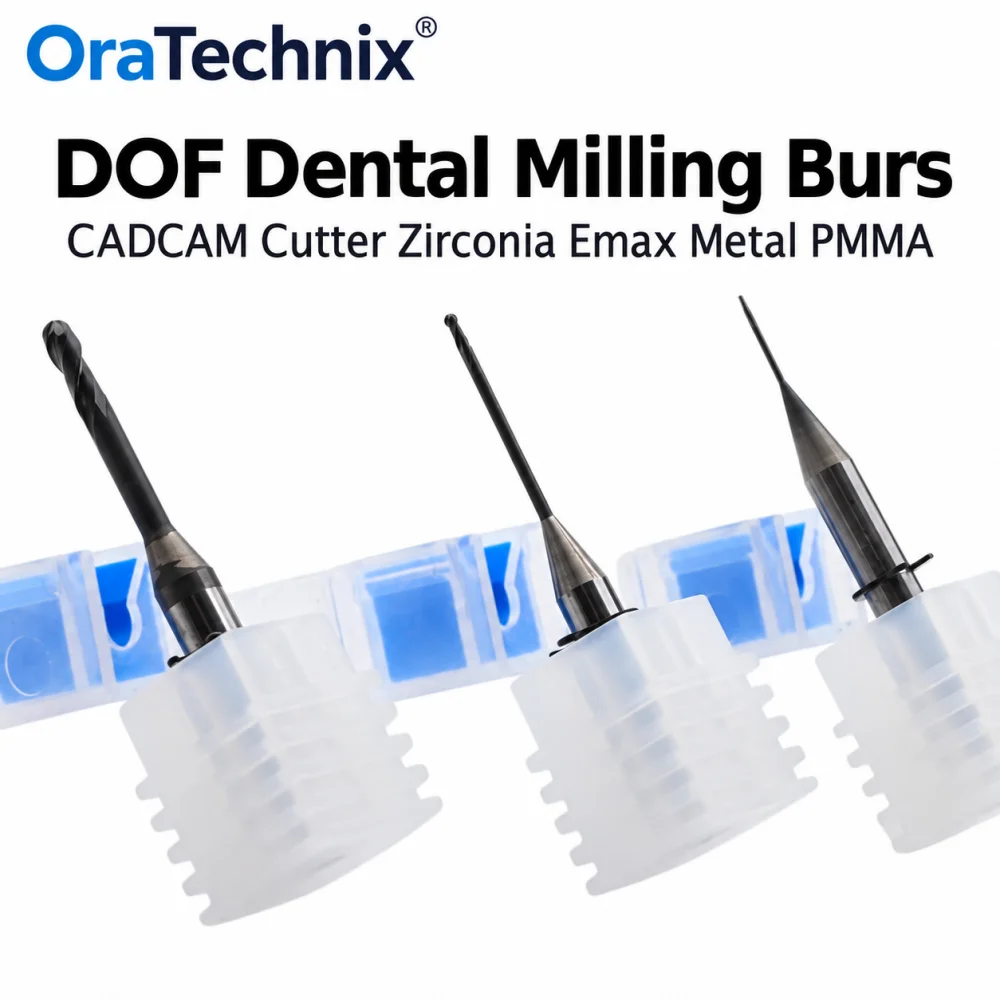 1PC DOF Milling Bur Craft 5X Coating Diamond Coated For Zirconia/Emax/Metal/PMMA Dental Milling Cutters D4 Dental Milling Drills