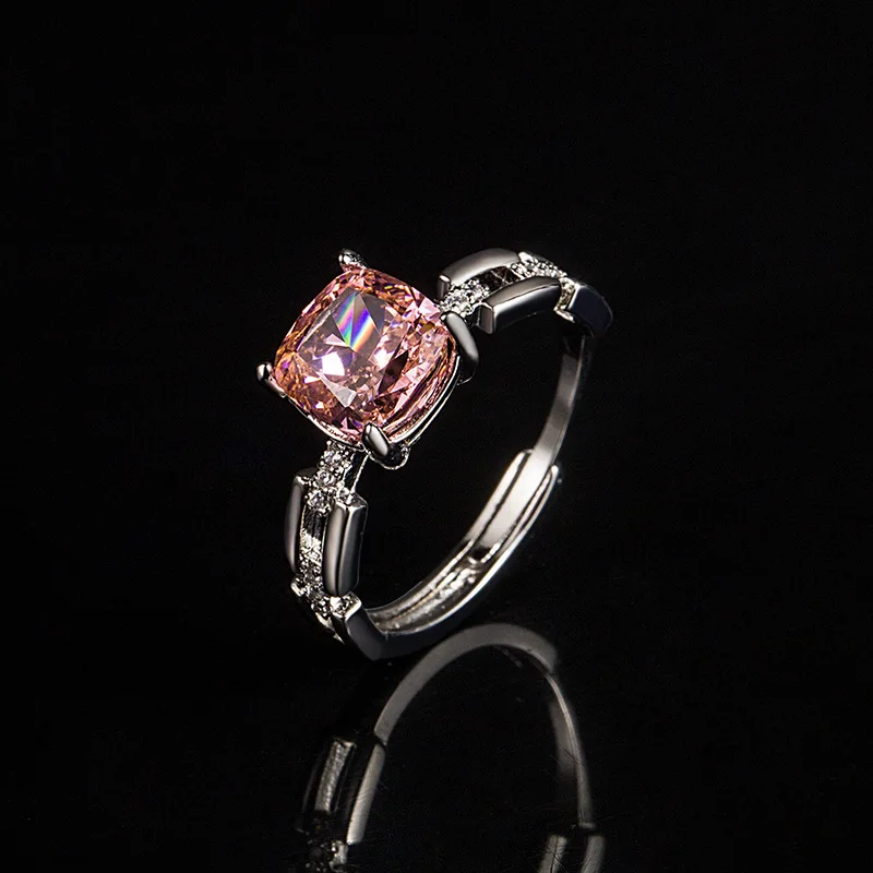 

Fashionable Colored Ring with Ice Flower Cut High Gemstone Stylish Versatile Accessory for Gem Jewelry