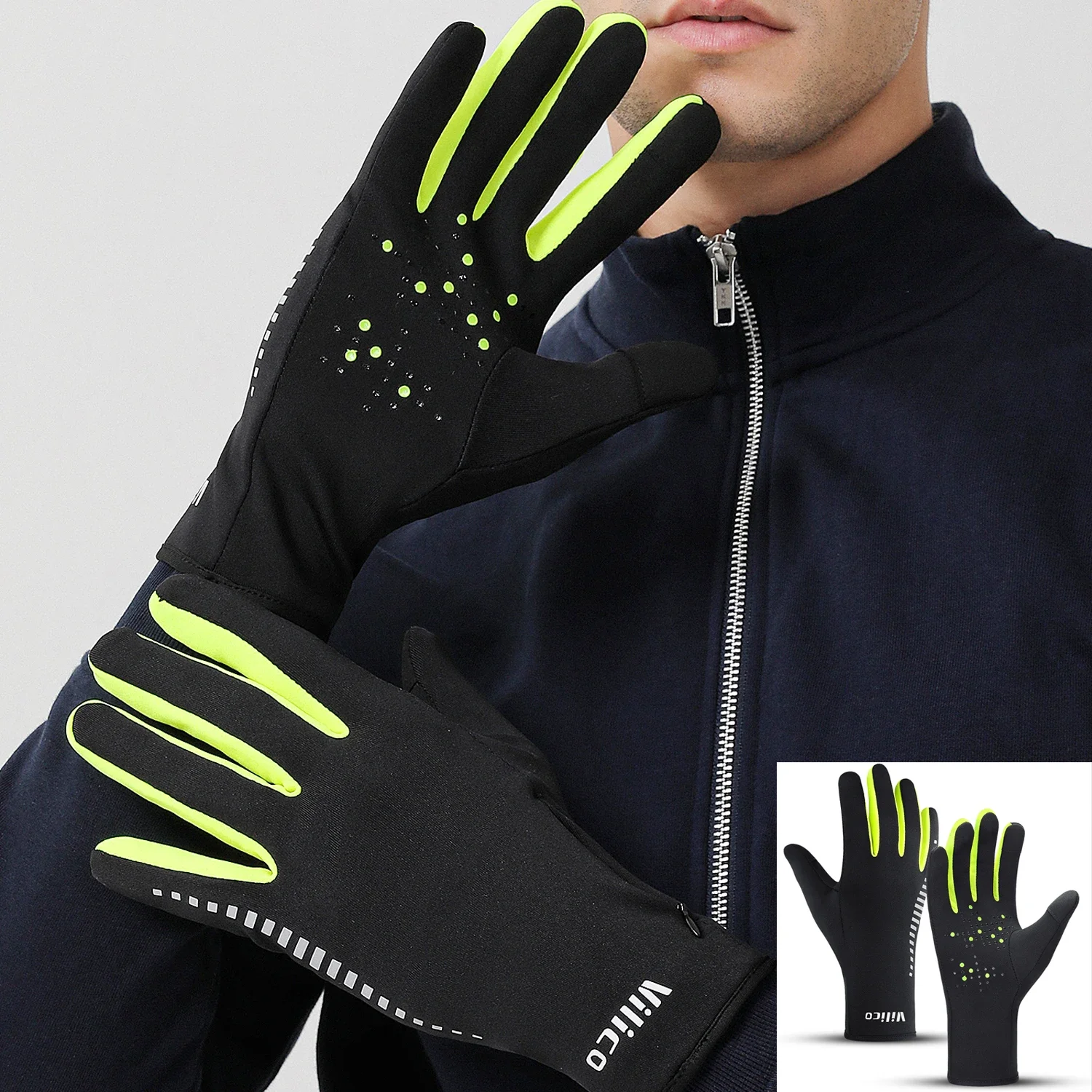 

Зимний велосипедный спорт на открытом воздухе, морозостойкий, теплая доставка, мужской и женский сенсорный экран с флисовыми перчатками для верховой езды и бега