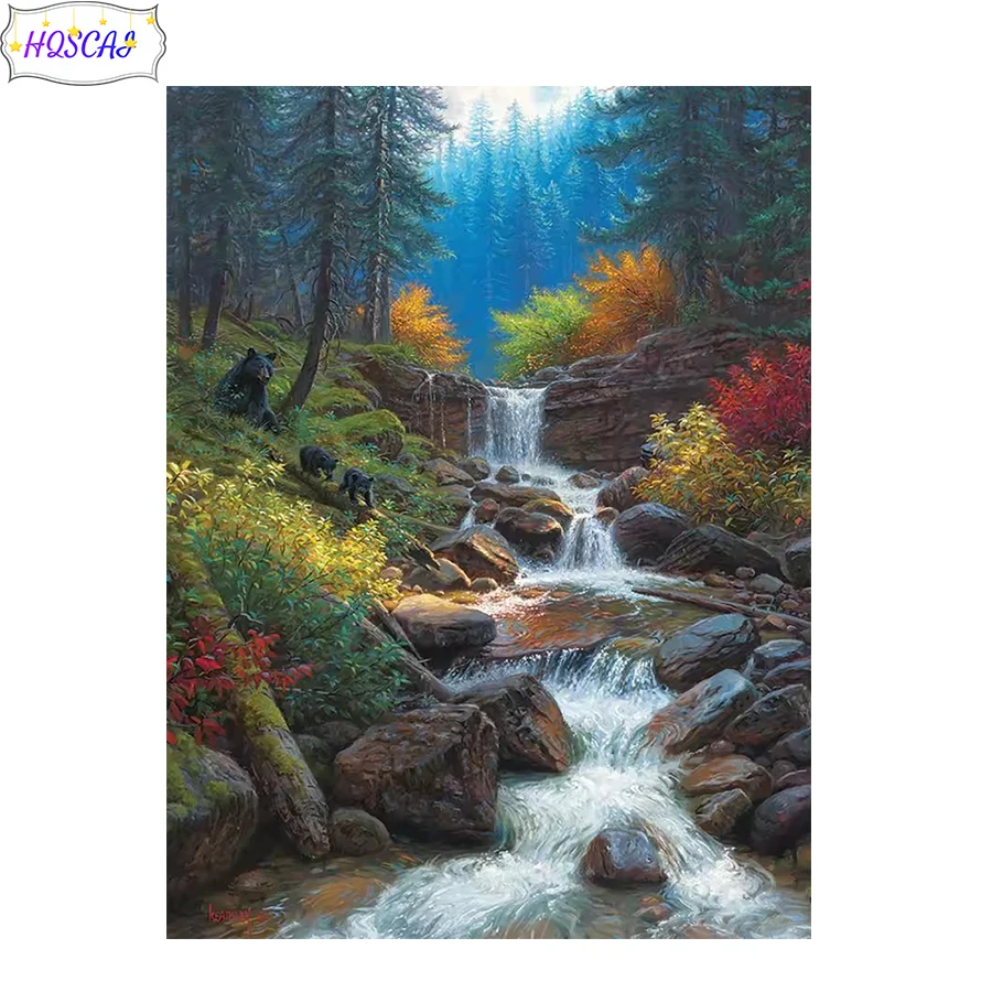 

Diy алмазная живопись рекида водопад полная круглая квадратная дрель мозаика вышивка крестиком художественные фотографии украшение дома подарок на день рождения