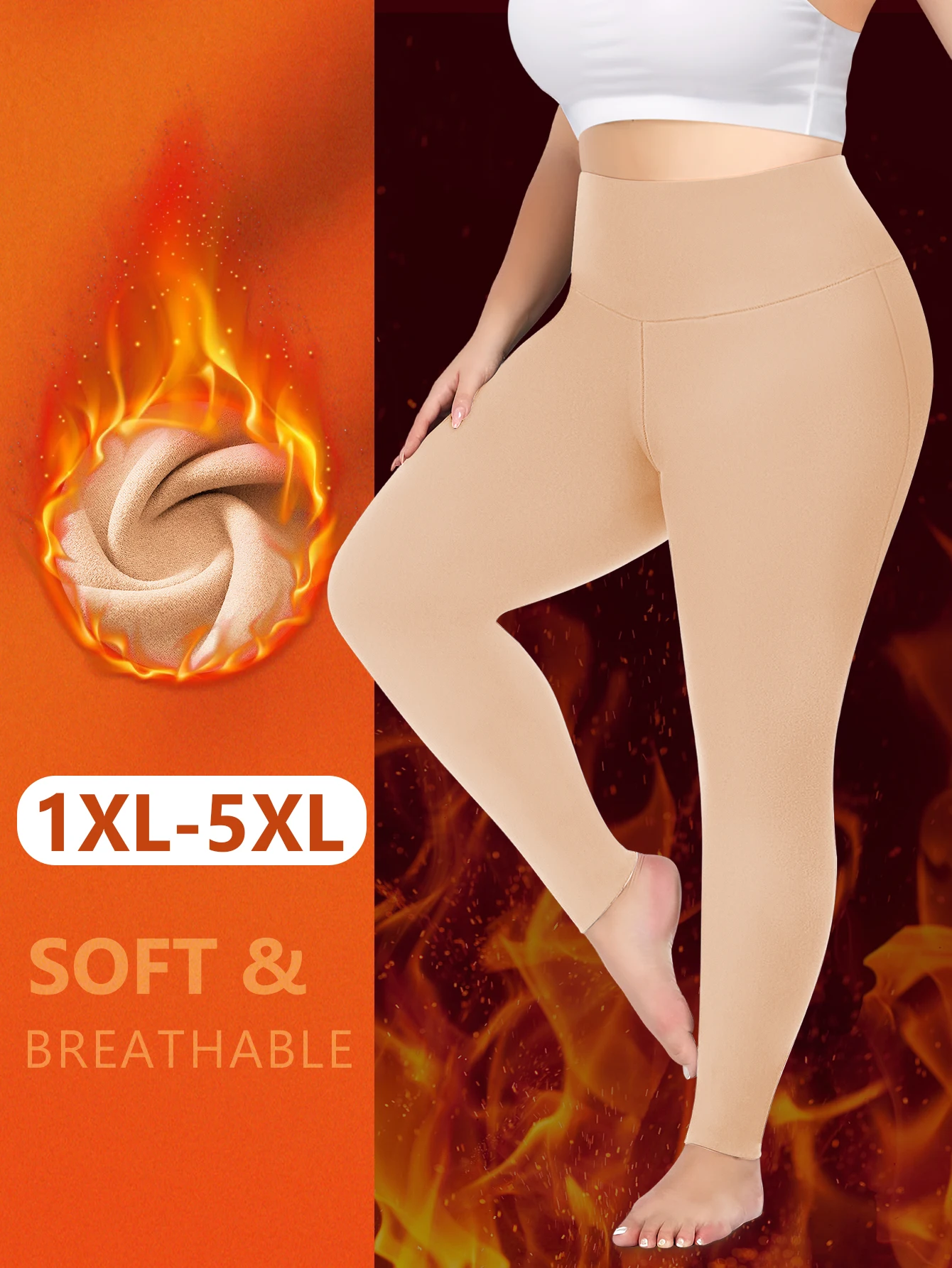 

1 шт. термобрюки больших размеров на флисовой подкладке с ногами, женские леггинсы с начесом для холодной погоды, облегающий крой для зимы