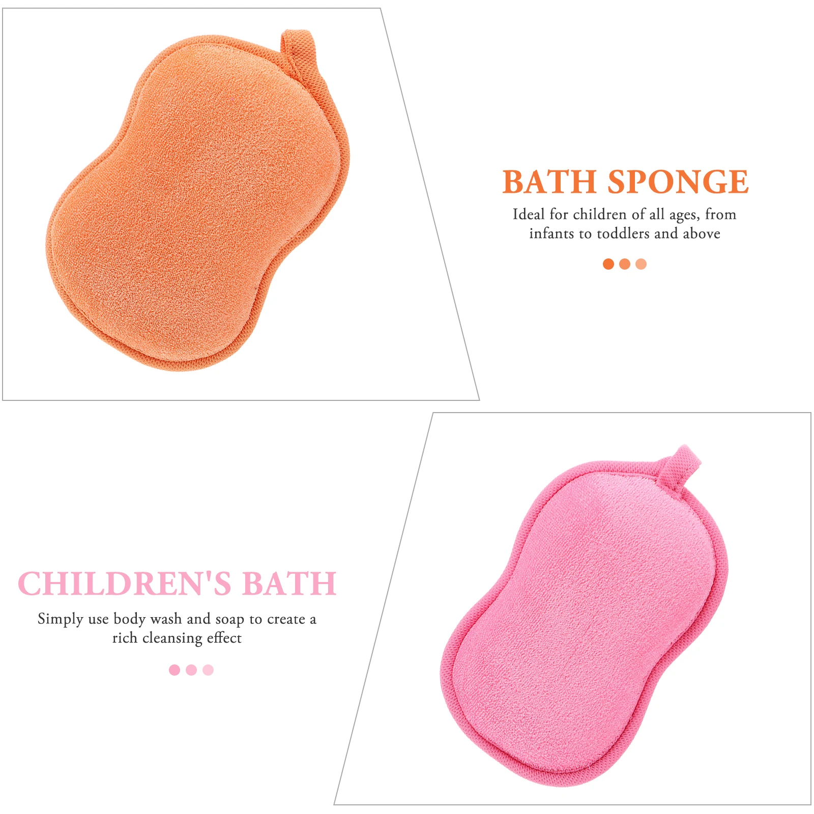 

4pcs Shower Fine Texture Lightweight Filament Kids Bath Sponge Bath Sponge Set Creative Shapes Bright Color Suitable
