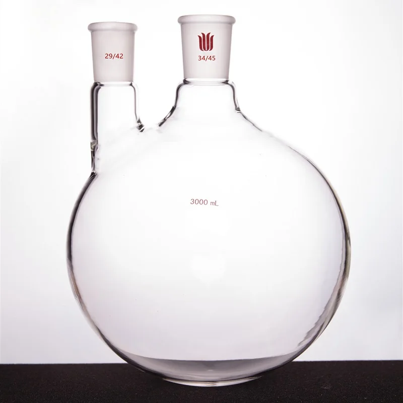 

SYNTHWARE Thick walled straight two necked bottle, Two-necked flask straight shape, 3000mL 5000mL, Borosilicate glass, F41