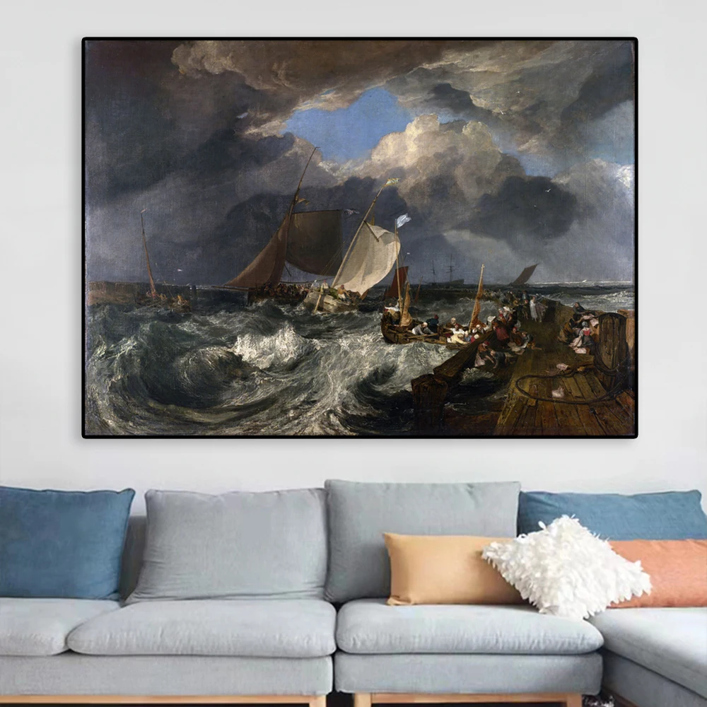 Póster de arte Vintage William Turner, pintura al óleo impresa para galley Coffee Bar, lienzo, pintura para decoración del hogar y la sala de estar