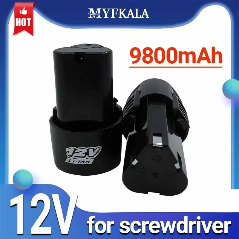 🏅 ใหม่ 12V9800mAh แบตเตอรี่ลิเธียมแบบชาร์จไฟได้สากลสำหรับไขควงไฟฟ้าสว่านไฟฟ้ามินิเครื่องบดมุมเครื่องมือ