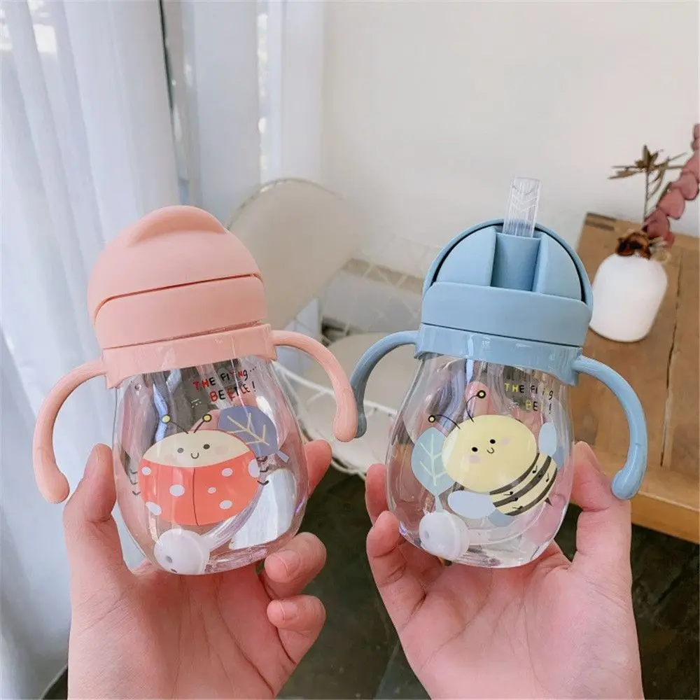 Children Portable 350 ML Travel Drinking Bottles Water Bottle Water Cup Straw Drinkware