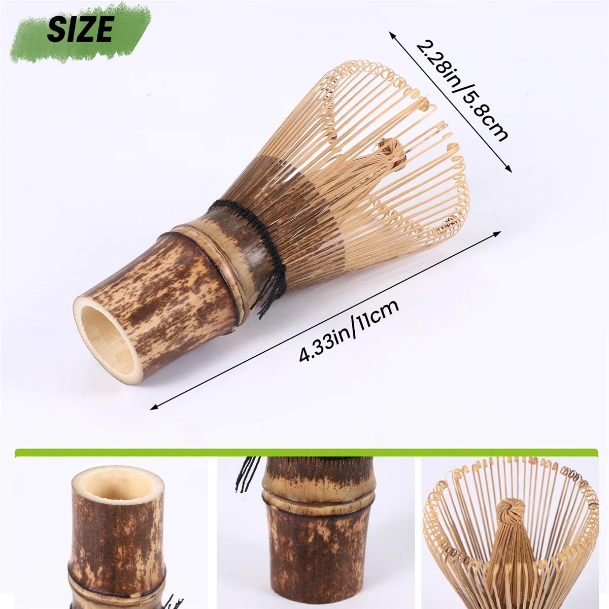 AB53 80 Prongs Matcha Whisk Japanese Ceremony Bamboo Chasen Matcha Tea Powder Whisk Green Tea L