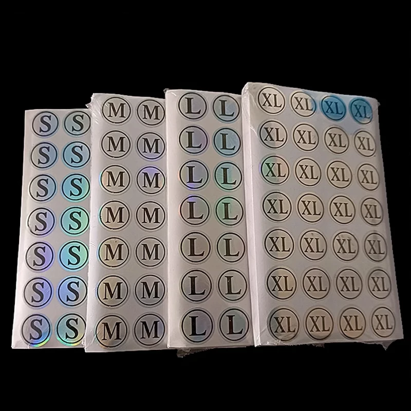 1960pcs Reflective Paper Stickers Labels For Clothing Size Adhesive Printed Tags DIY Decoration Supplies XS S M L XL XXL 24mm