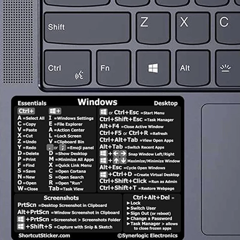 30Pcs/Set Windows+ Word/Excel (for Windows)/Adobe Photoshop Quick Reference Keyboard Guide Shortcut Sticker Fit For Laptop or PC