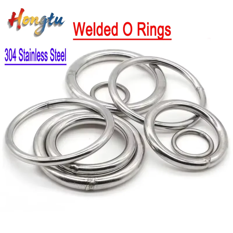 

304 Stainless Steel Welded O Rings - 15-500mm OD, 3/4mm Thickness, Strapping