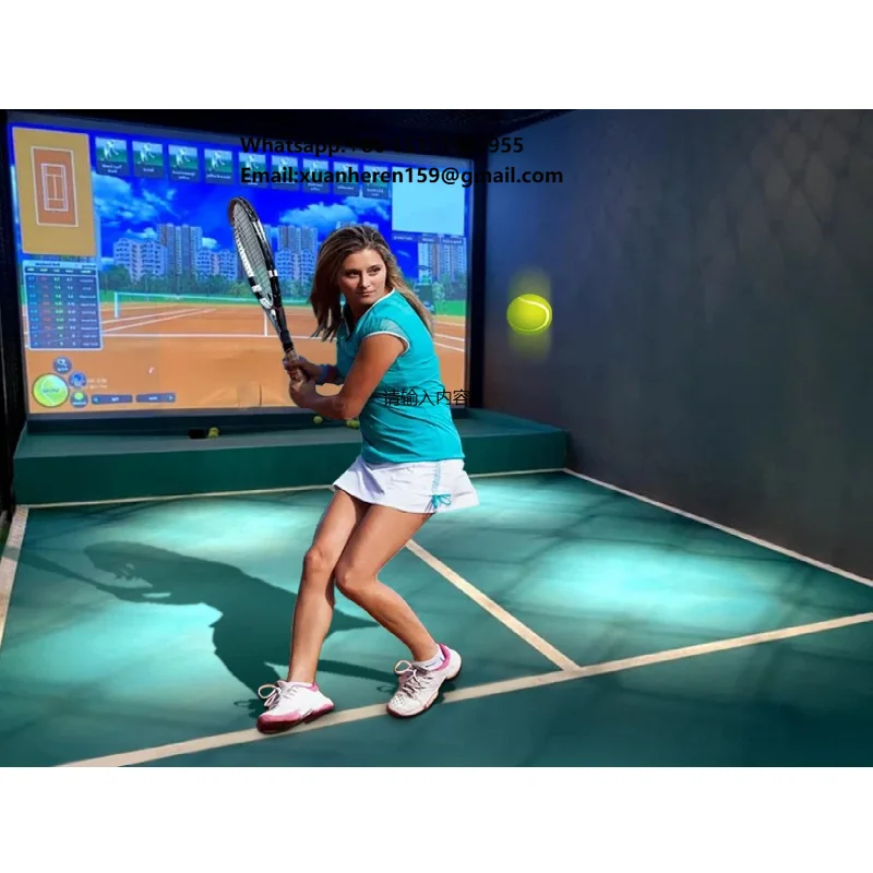 Interactive VR Virtual Tennis Simulator Indoor Amusement Park Game Machine 1Player 60-150 Tennis Training Equipment