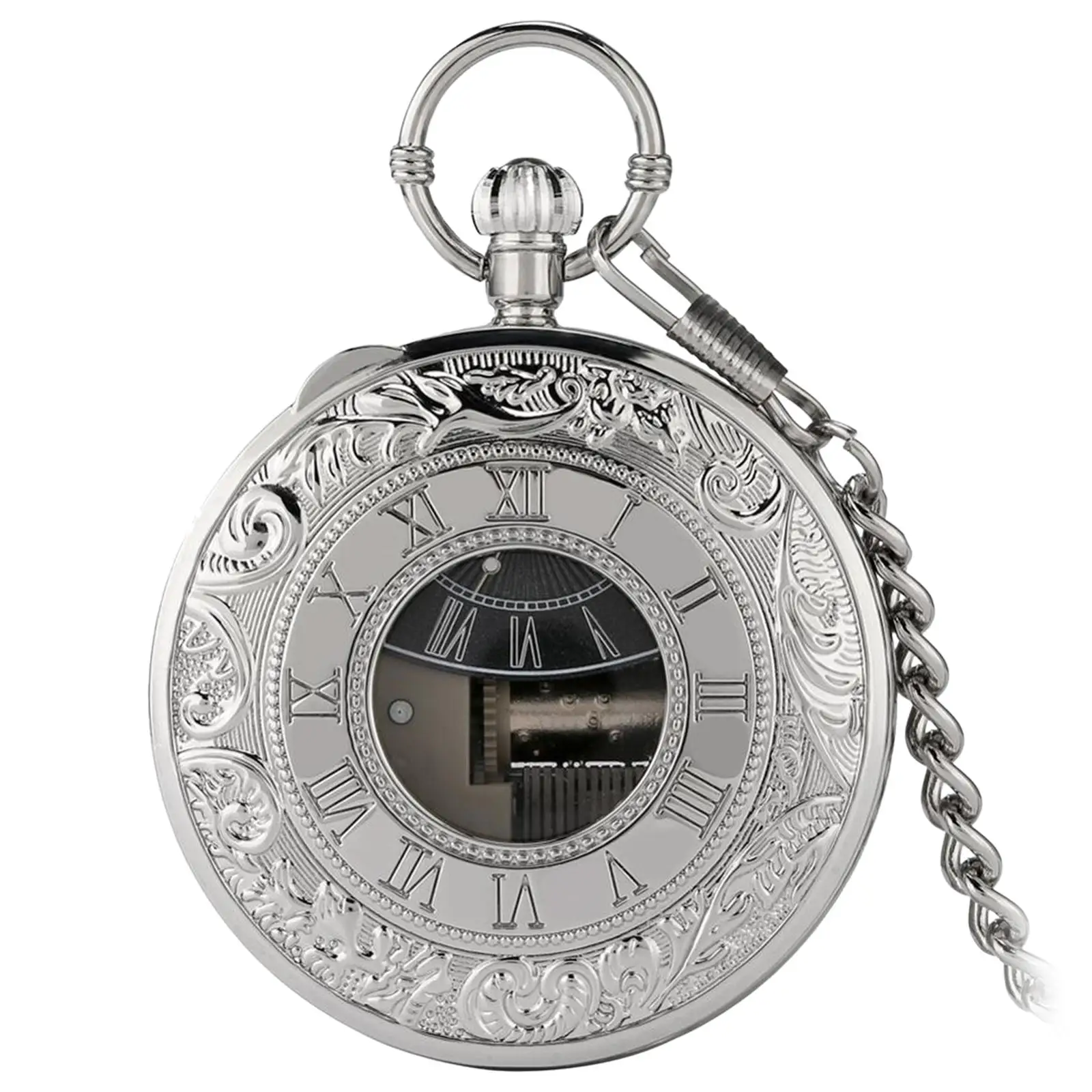 Quartz Pocket Watch Musical Movement Smooth Classic with Chain Antique Retro Unique Vintage for Birthday Gifts Men Women Son