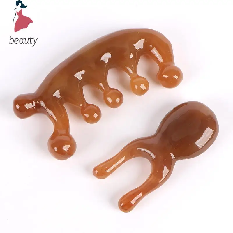 Sisir pijat piring kerokan Resin papan Gua Sha pijat SPA Resin pemijat tubuh pengeruk akupunktur