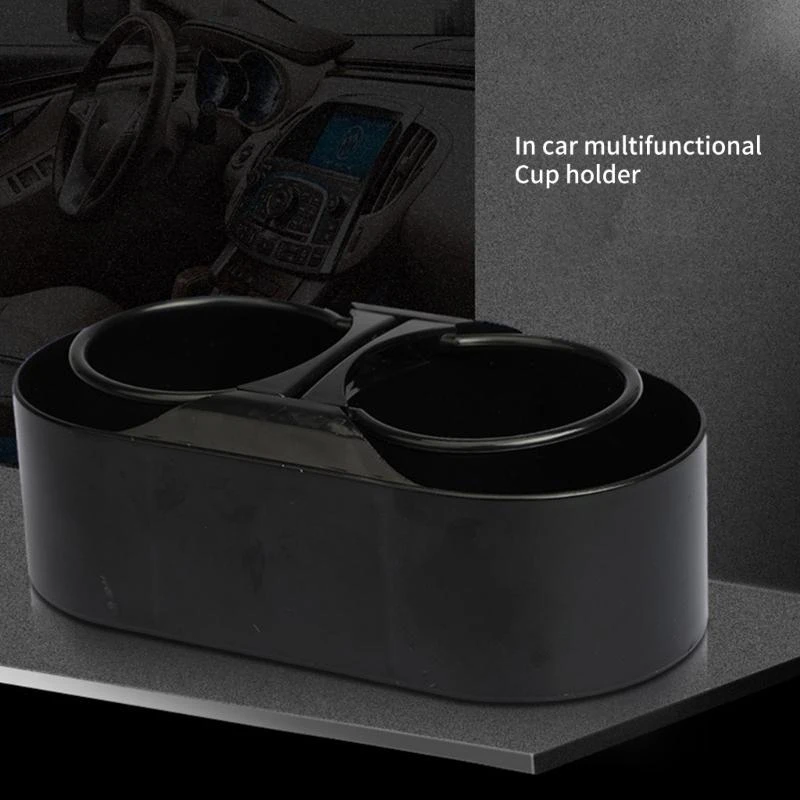 H7BD Universal Car Cup Holder Drinks Holders Double Hole Automotive Mount Holder