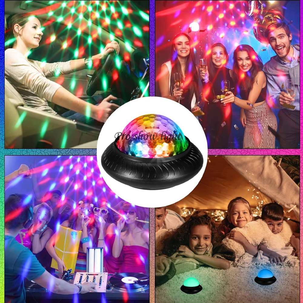 Mini Disco Party Lights LED Night Light Rechargeable Battery Powered LED Magic Ball Light Colorful Disco Ball for Christmas DJ