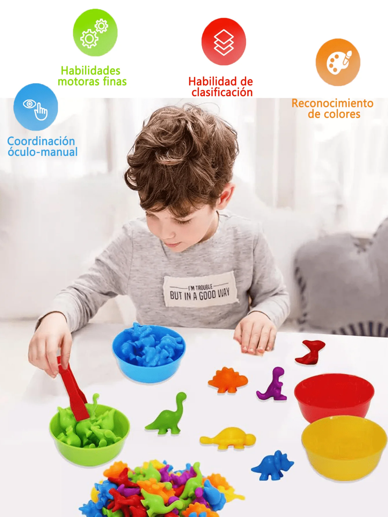 몬테소리 동물 분류 장난감 동물 숫자 세기 색상 분류 공룡 동물 식별 기술 업그레이드 어린이 선물 장난감