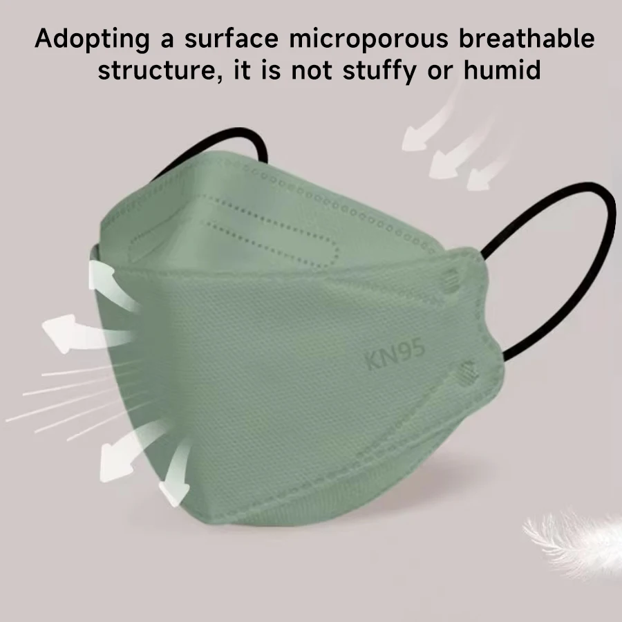 20-120 قطعة قناع وجه السمك القابل للتصرف للرجال والنساء الكبار Kn95 حماية الوجه قناع 4 طبقة رقائق موضة الألوان قناع تنفس #5