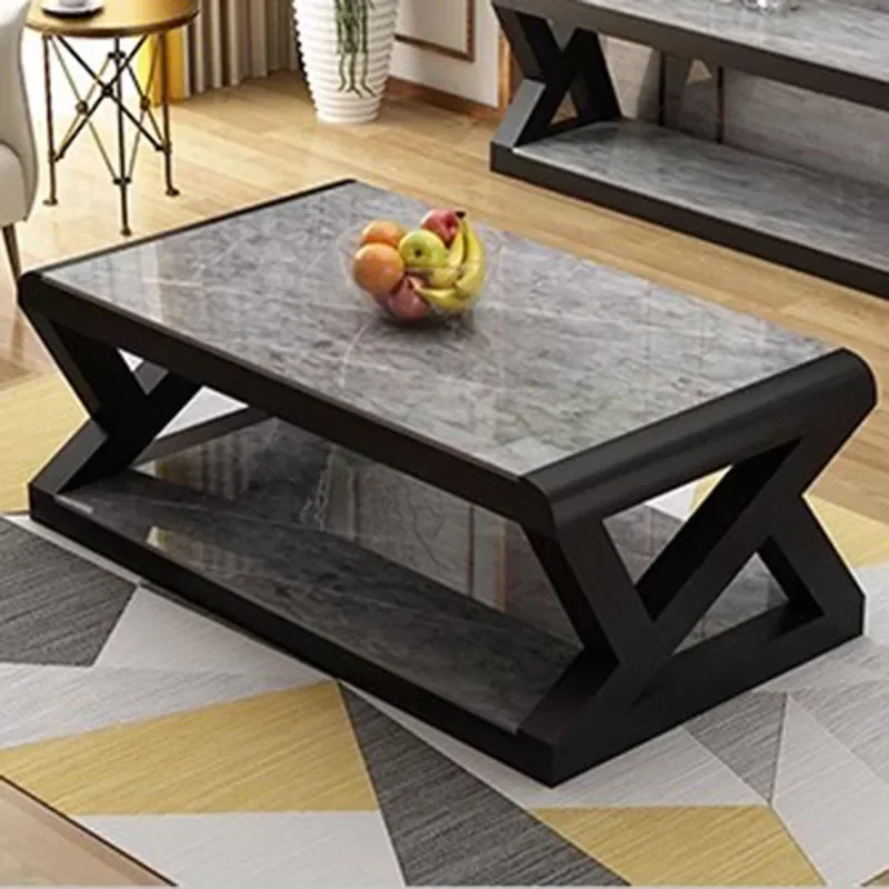 Simple Black Storage Coffee Table Modern Design Minimalist Glass Marble Coffee Table Nordic Low Mesa De Centro De Sala Furniture