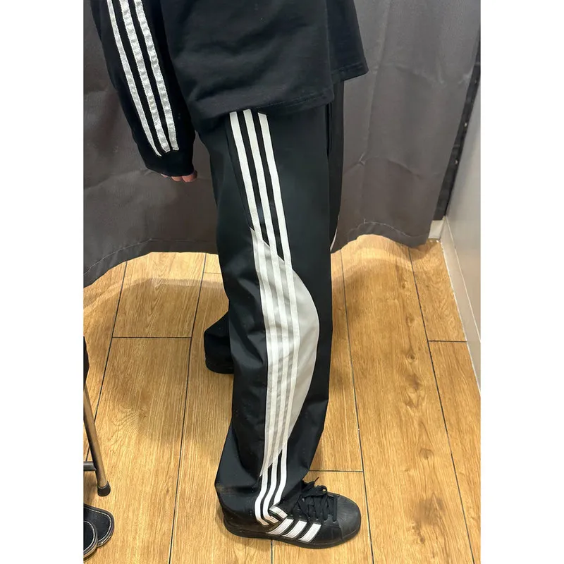 

Men's Casual Sport Pants Striped Tee Bars Color Colion Outdoor Climbing Loose Straight American High Street Leisure Spor...