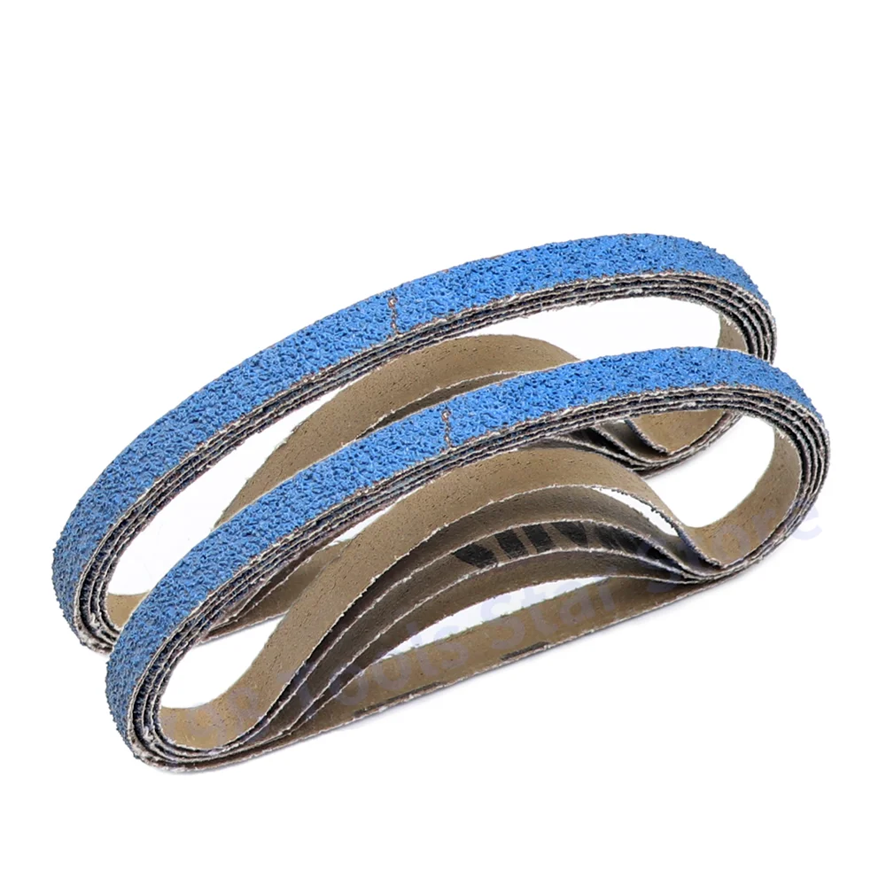 

10PCS 457*13mm Belt Sander Paper Zircon Corundum Sanding Belts for Air Belt Sander,Wood,Metal Polishing,Derusting, 40-120 Grits