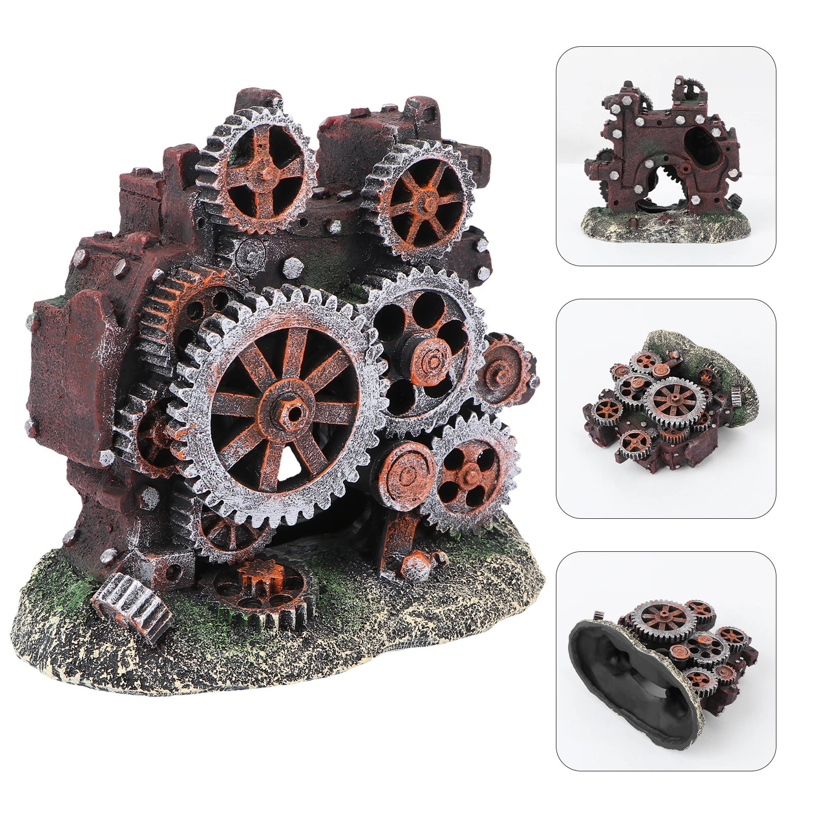 

1Pcs Gear Shape Aquarium Decoration Resin Durable Fish Tank Ornament Artificial Aquarium Decor Safe No Maintenance Required