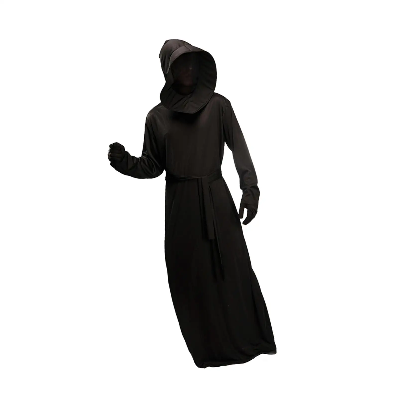 فستان تنكري للهالوين من البوليستر مع غطاء للرأس لحفلات المهرجانات والعطلات #3