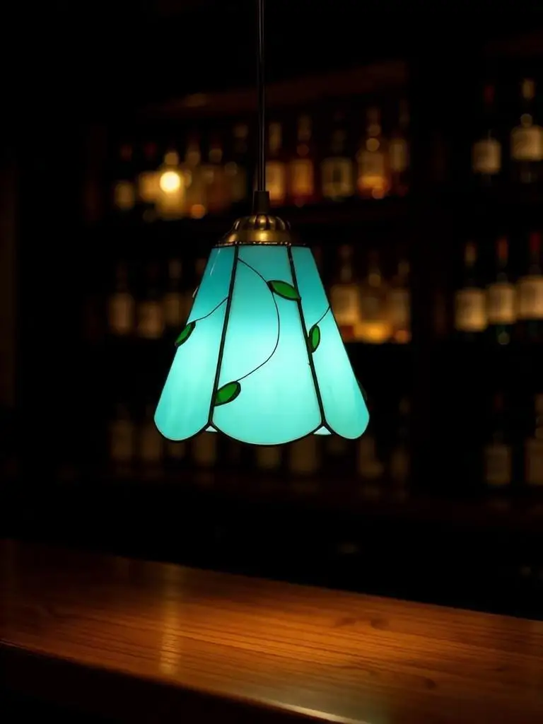 

Colorful Mediterranean Style Bohemia Lamp Stained Glass Shade Mosaic Pendant Light for dining room bar lighting