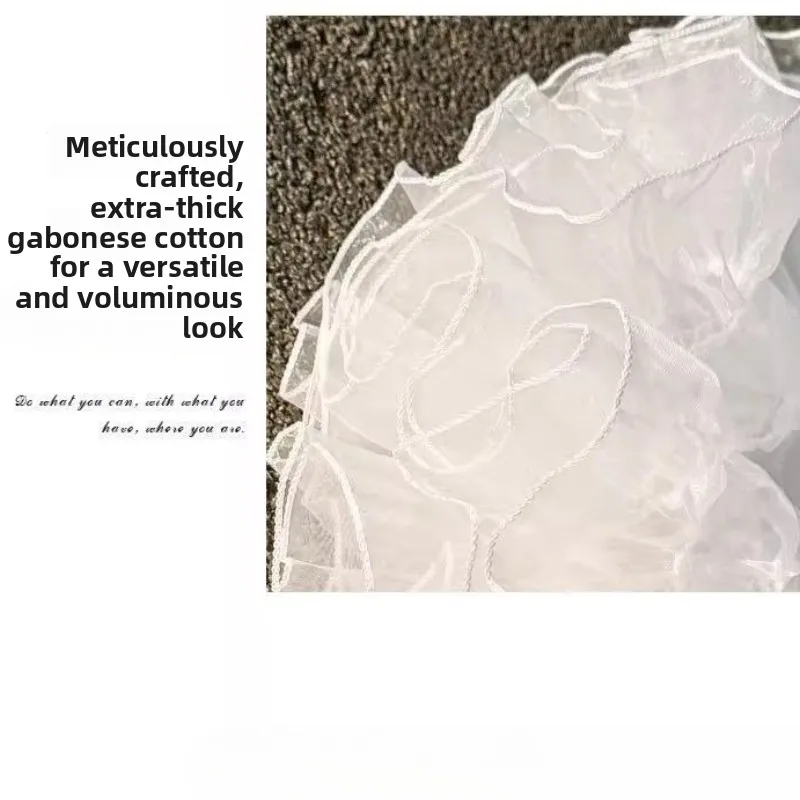 Vestido hinchado informal de Lolita, enagua incorporada, silueta corta de corte A de 35cm, fácil de usar para fechas diarias, falda esponjosa sin hueso