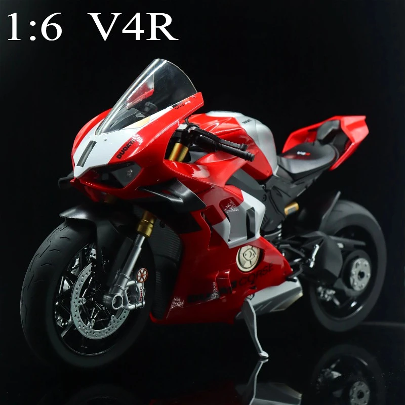 

Спрей 1:6 1:9 Ducati V4R H2R мотоцикл из сплава, литая под давлением модель автомобиля, звук и свет, динамические украшения, коллекция, подарок для мальчика