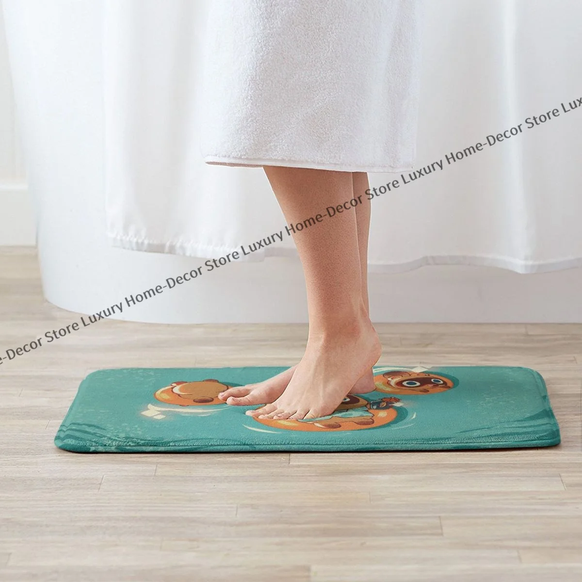Animal Crossing: New Horizons Non-slip Doormat Swimming Bath Kitchen Mat Prayer Carpet Flannel Pattern Decor