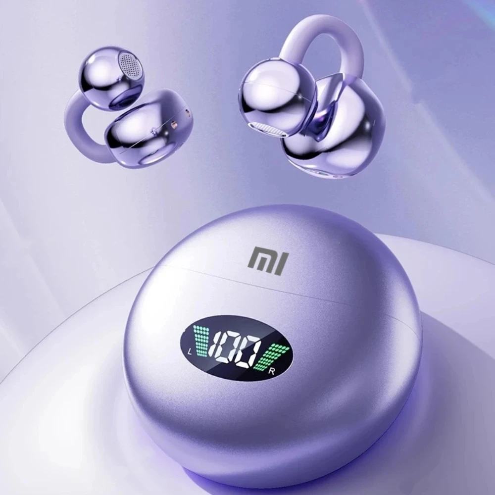 سماعات أذن Xiaomi اللاسلكية بلوتوث Q71 بمشبك، سماعات أذن عالية الجودة، سماعات عرض LED، سماعة رأس رياضية للموسيقى