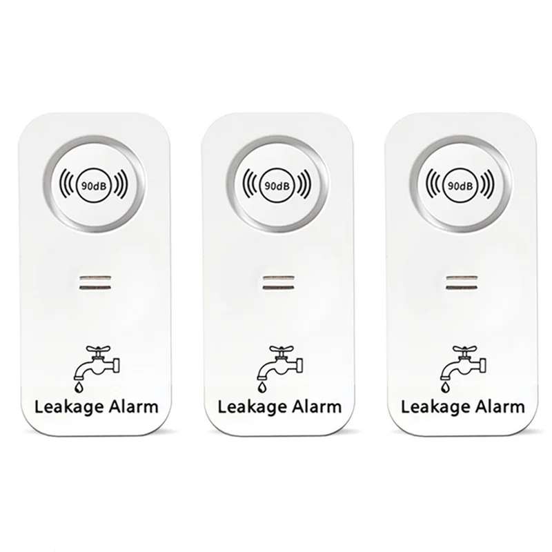 

GROCE-3PCS Wireless Water Sensor Water Leakage Detector 90Db High Pitch Alarm Forkitchen Bathroom Basemen