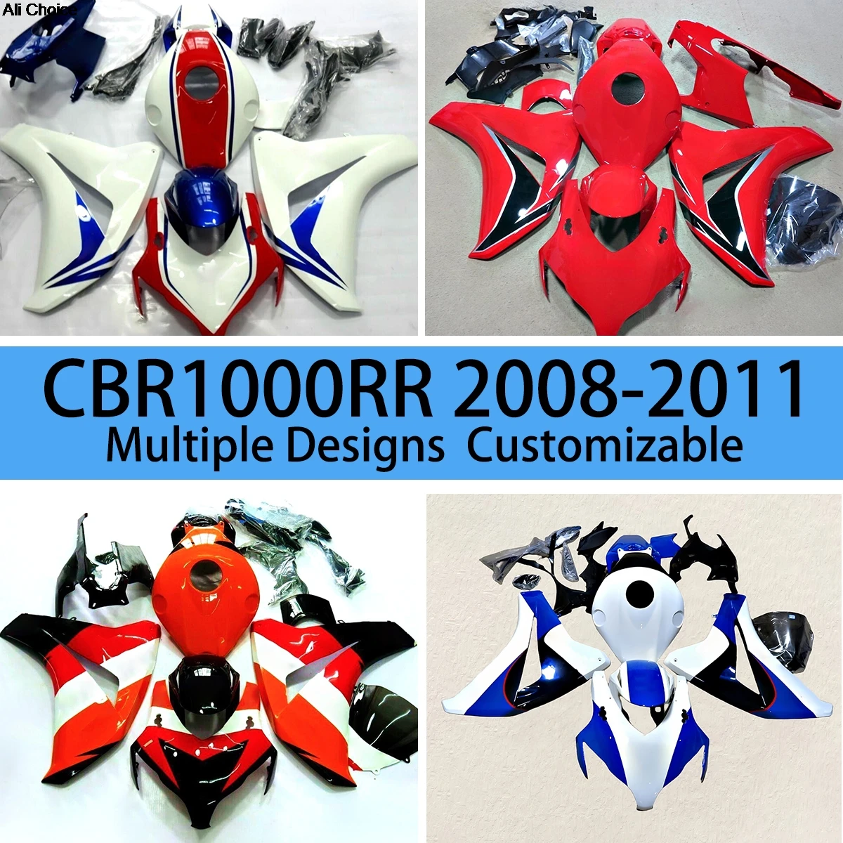 

Fit For HONDA CBR 1000RR 2008 2009 2010 2011 Fairing Kit Plastic Cover Set CBR1000RR 08 09 10 11 Motorcycle Fairings