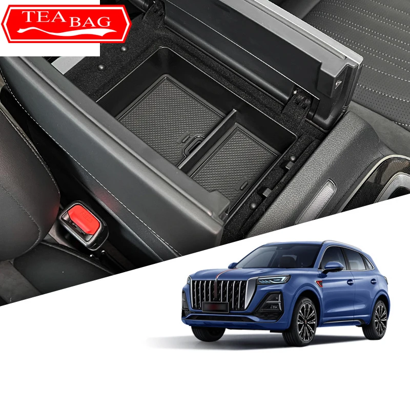 For Hongqi HS5 2019-2022 Car Styling Center Console Organizer Storage Interior Armrest Storage Box Auto Modified Accessories