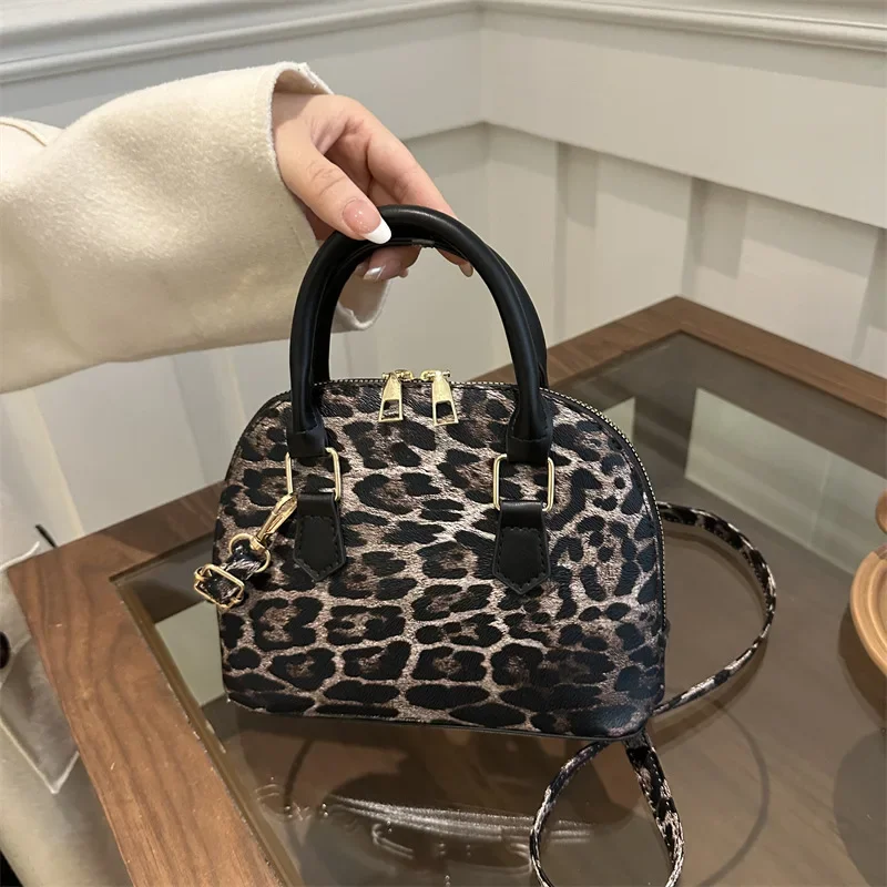 

Handbag Fashion Leopard Print Shell Bag Textured Fashion Shoulder Crossbody Bag
