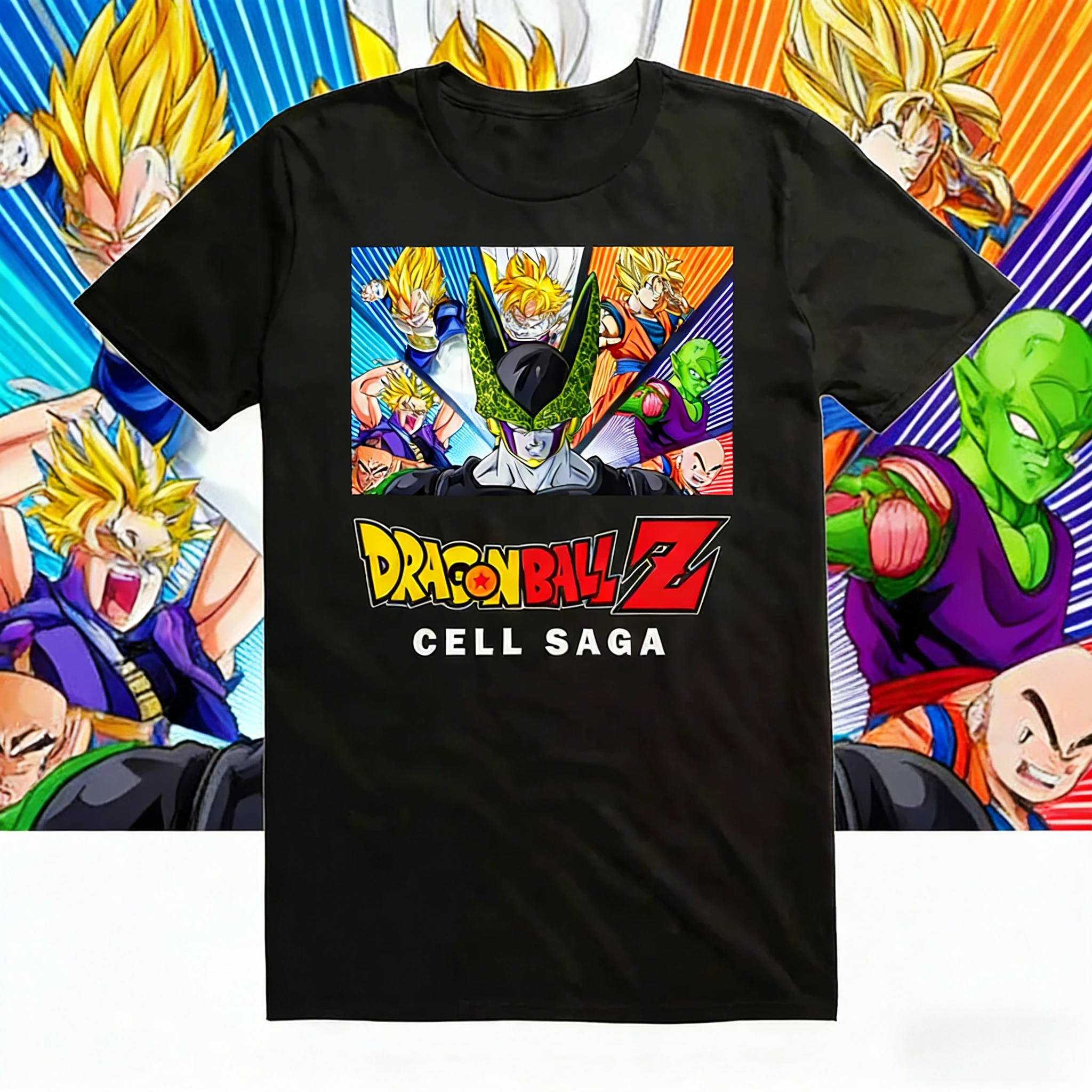 

2026 Summer Dragon Ball Retro High-Quality Cotton T-Shirt, Cell Saga Character Collage Print Tee Unisex for Men, Women & Kids