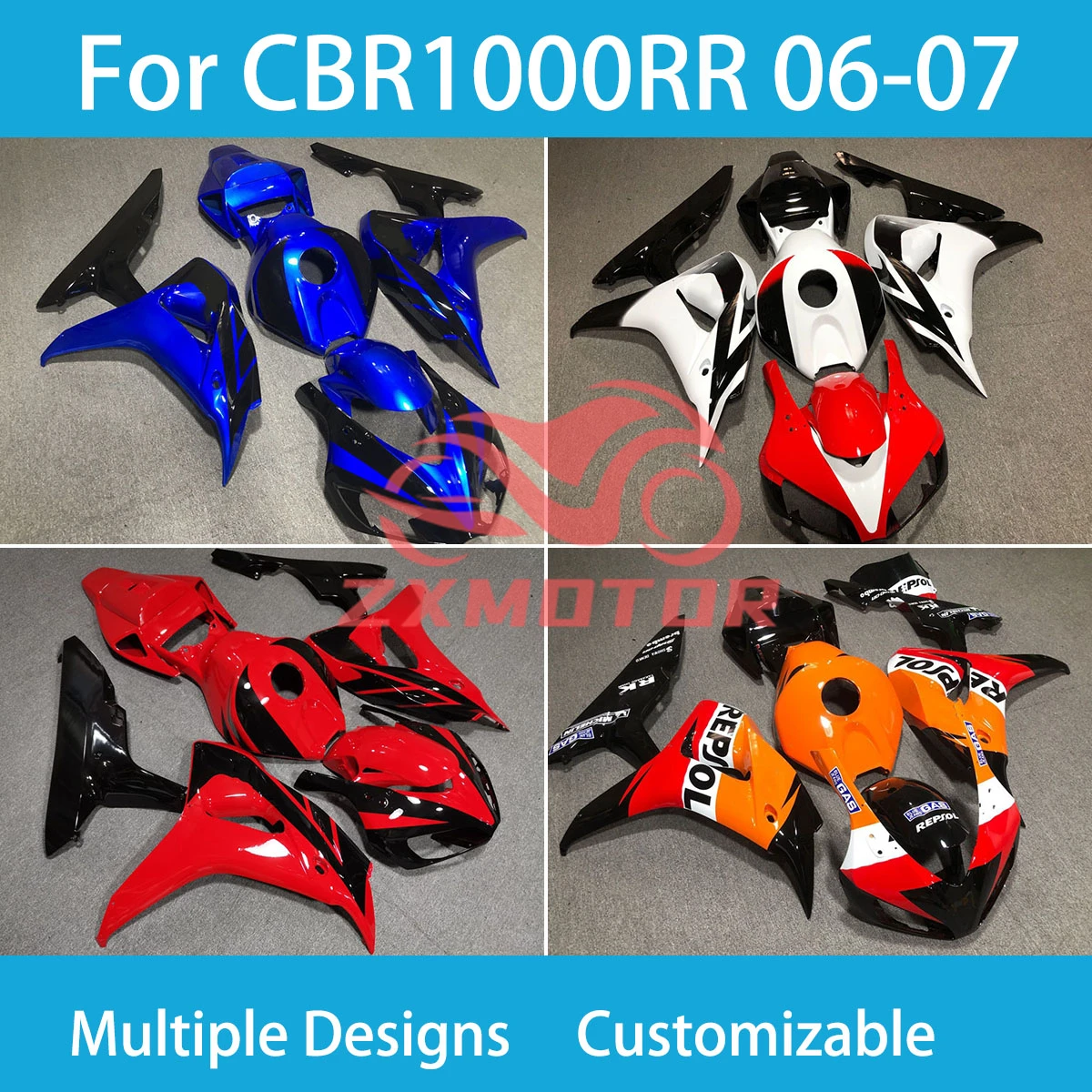 

Комплект обтекателей CBR 1000 RR 06 07, комплект обтекателей для мотоцикла, полный пластик для кузова для Honda CBR 1000RR 2006 2007