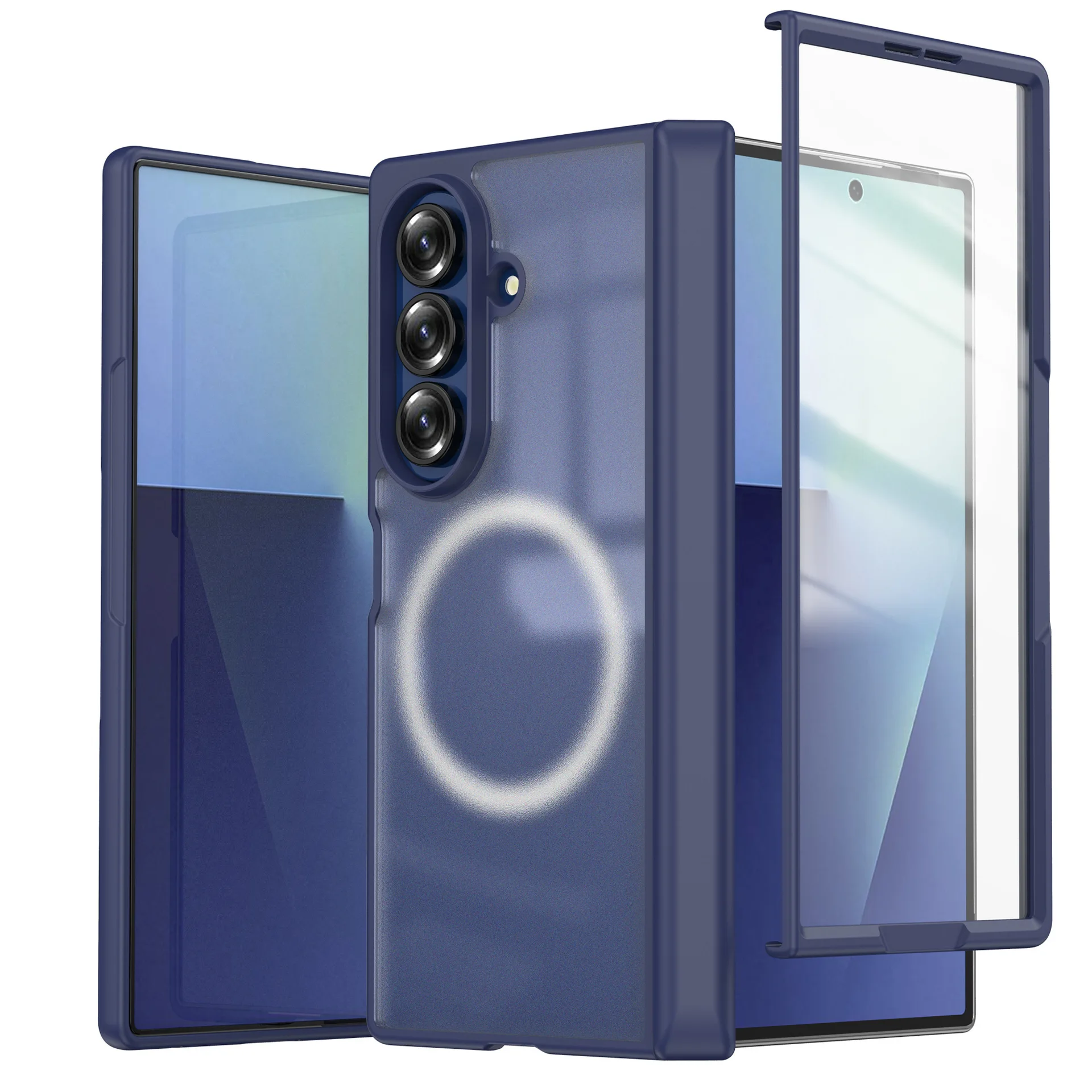 case for Samsung Z FOLD 7 Matte semi transparent protective case full coverage tough shell magnetic attraction Wireless Charging