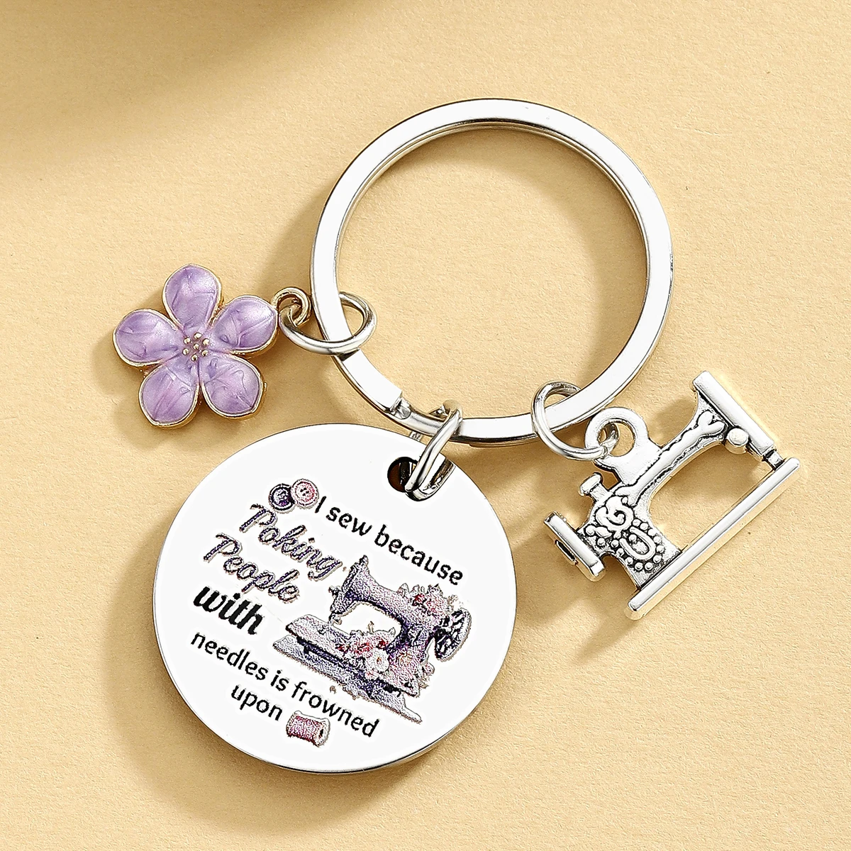 Sewing Keyring Gifts for Women Sewing Accessories Keychain Quilting Gifts for Quilters Mom Friends Sew Lovers Gift