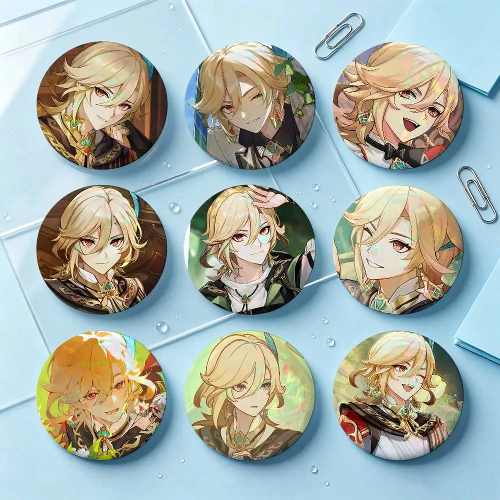Kaveh Genshin Impact Badges 25 32 44 58 75 Mm Round Cosplay Pin Bag Decor Fans Collect Friends Gifts Brooch Souvenir