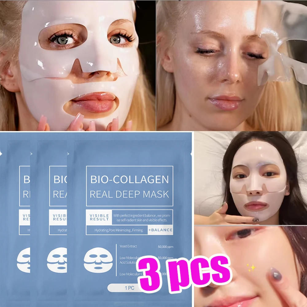 1/3/5/10PCS Bio Collagen Face Mask Anti Wrinkle Fade Face Fine Line Lift Firm Skin Anti-Aging Brighten SkinCare Korean Cosmetics