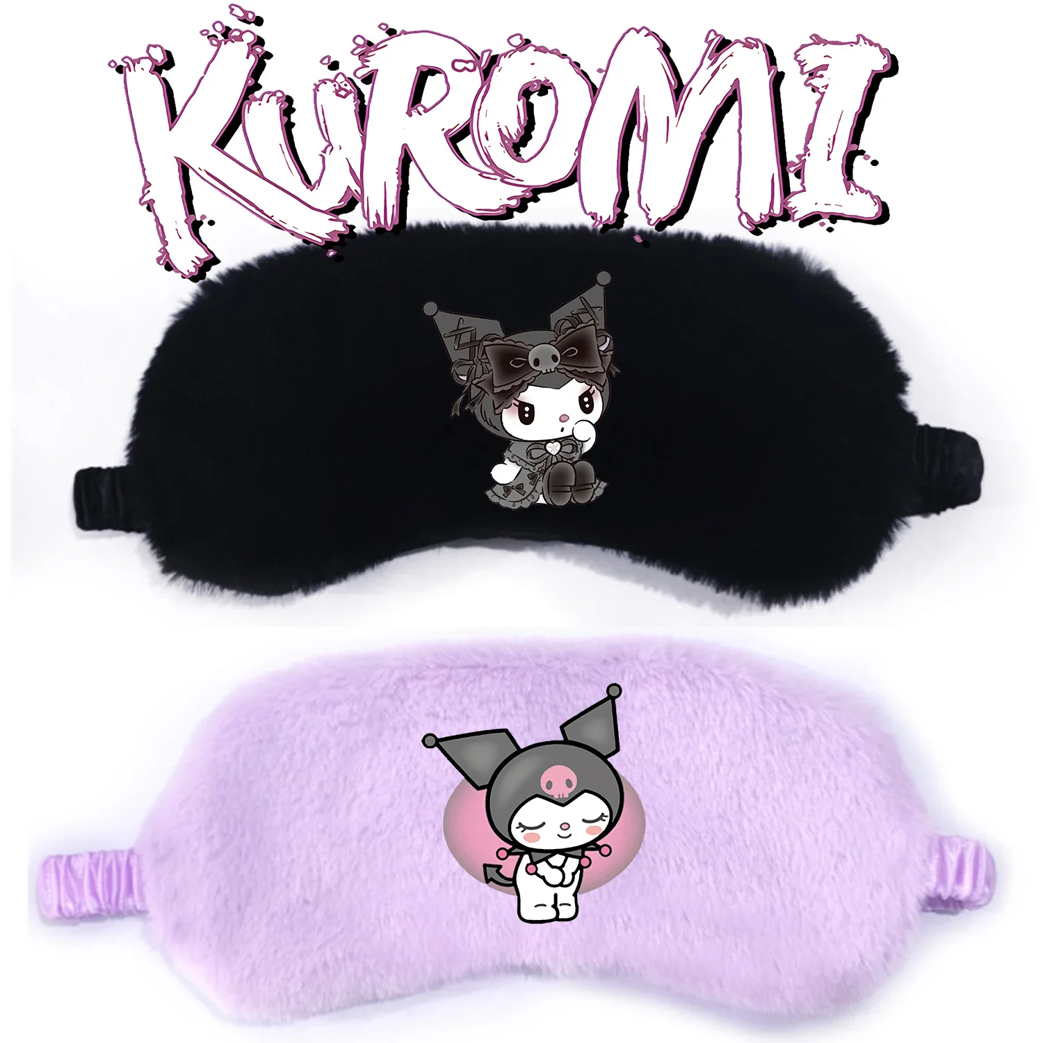 Kuromi Eye Mask for Girls New Cute Sanrio Cartoon Eye Masks Soft Shading Blindfold Travel Rest Sleepping Imitate Supplies Gift